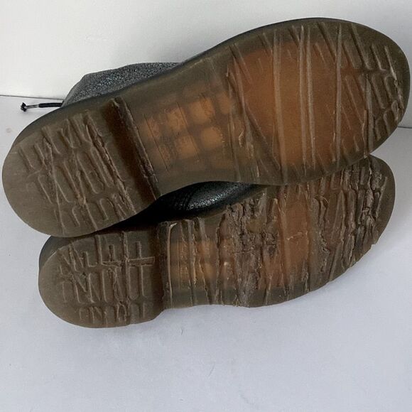 Dr. Martens 1460 Pascal Iridescent Crackle Combat Grunge Boots Gunmetal Sz 7 - Picture 5 of 11